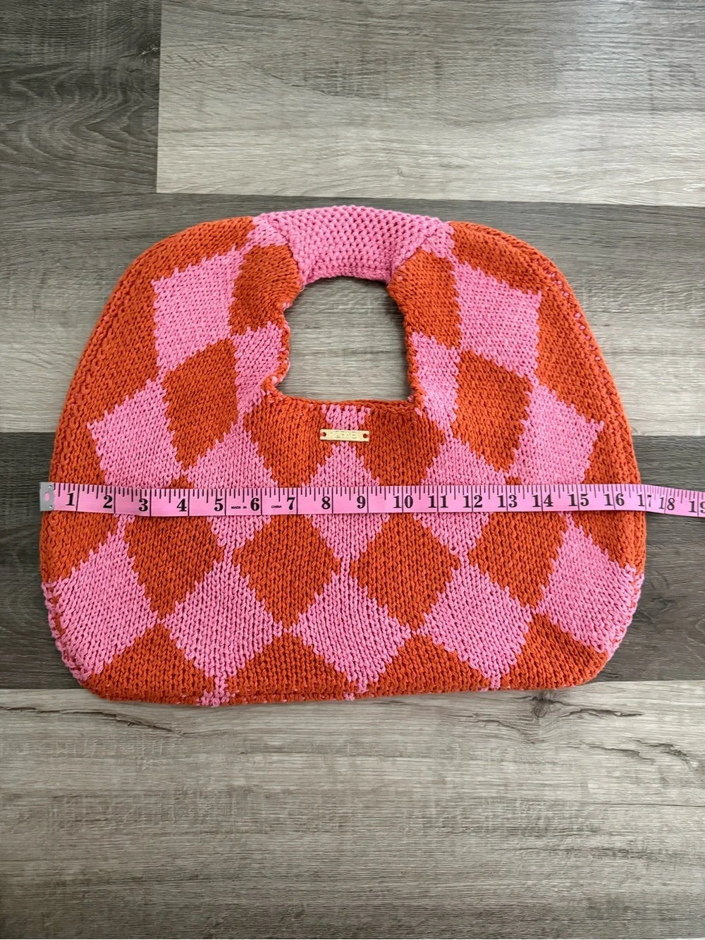 Kopari crochet Pink & Orange  Knit  Tote Bag